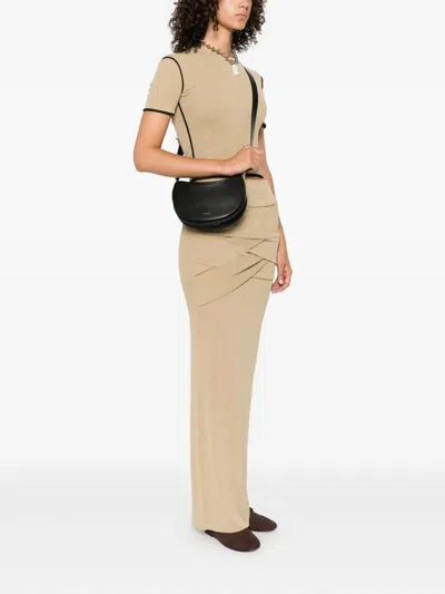 Wandler Adjustable Strap Curved Shape Shoulder Bag In Black