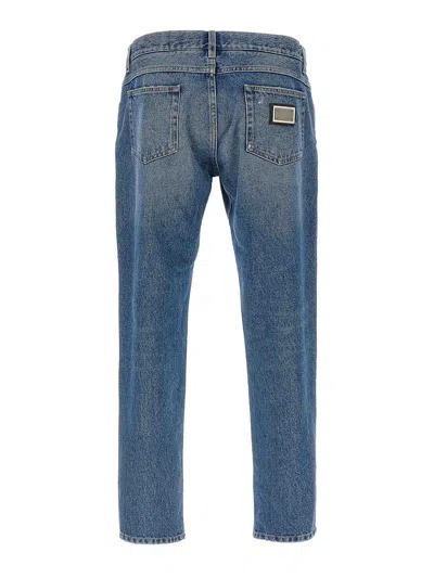 Dolce & Gabbana Distressed Finish Five-pocket Denim Jeans In Multi