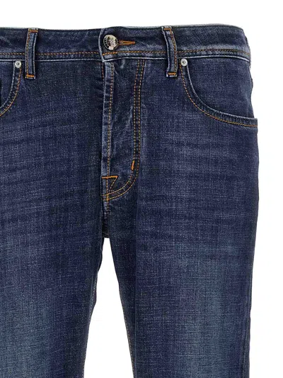 Jacob Cohen Slim Jeans With Back Patch Pockets In Blue