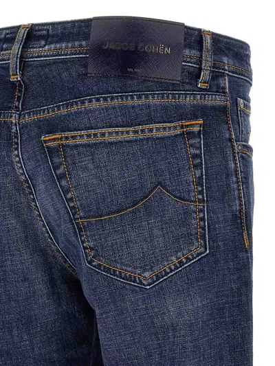 Jacob Cohen Slim Jeans With Back Patch Pockets In Blue
