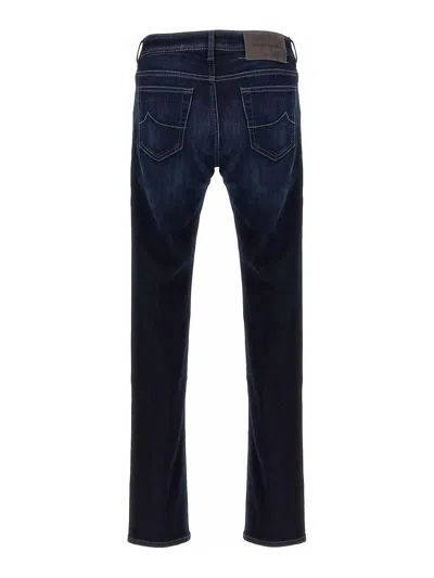 Jacob Cohen Five-pocket Denim Trousers Featuring Belt Loops In Blue