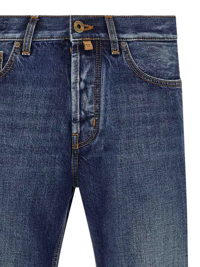 Jacob Cohen Belt Loops Contrast Stitching Faded Jeans In Blue