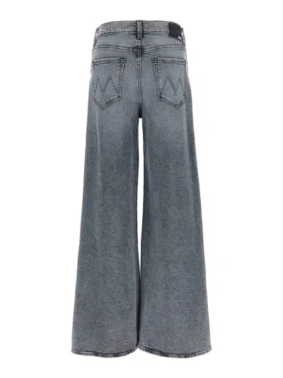 Mother Flood Wide Leg Jeans Belt Loops In Gray