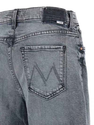 Mother Flood Wide Leg Jeans Belt Loops In Gray