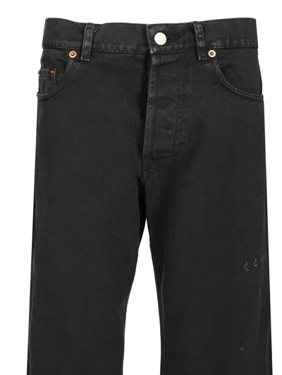 Magliano Braided Back Distressed Denim In Black