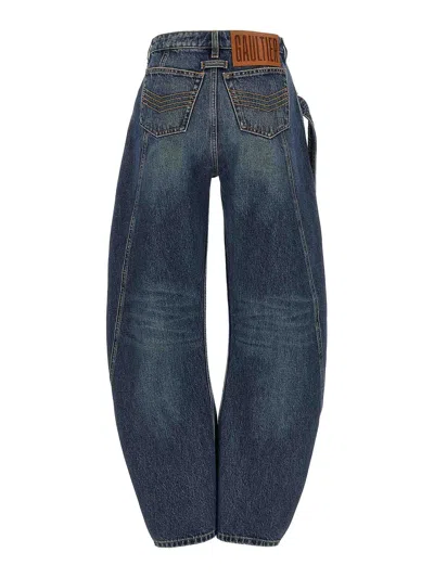 Jean Paul Gaultier Relaxed-fit Low-rise Jeans With Unique Side Zipper In Blue