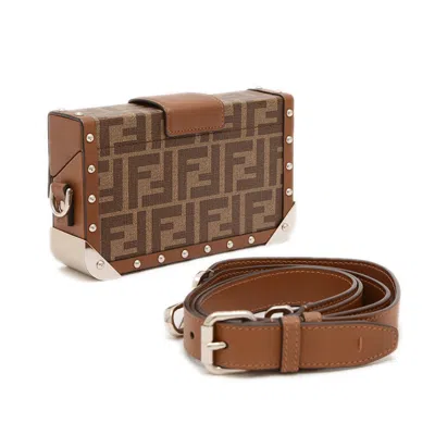 Pre-owned Fendi Brown Canvas Leather Shoulder Bag ()