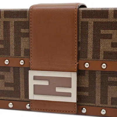 Pre-owned Fendi Brown Canvas Leather Shoulder Bag ()