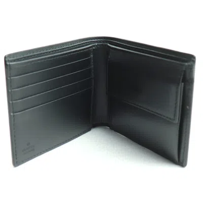 Pre-owned Gucci Beige Black Red Color Gg Supreme Wallet (bi-fold) ()