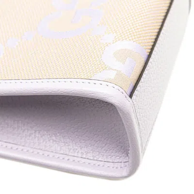 Pre-owned Gucci Beige Purple Canvas Leather Handbag Shoulder Bag ()