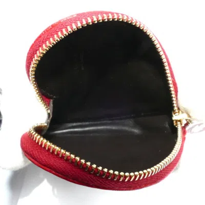 Pre-owned Gucci Beige Red Color Gg Canvas Leather Coin Purse/coin Case () In Multi
