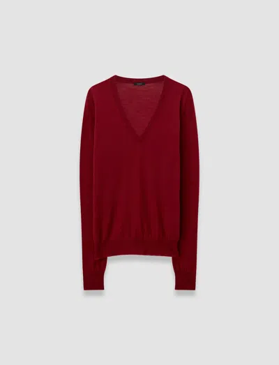 Joseph Womens Ruby Cashair V-neck Cashmere Knitted Jumper In Red