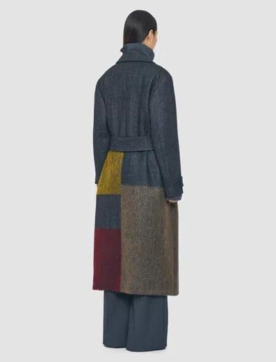Joseph Merton Overlay Wool Coat In Blue