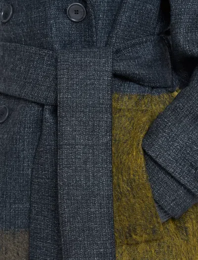 Joseph Merton Overlay Wool Coat In Blue