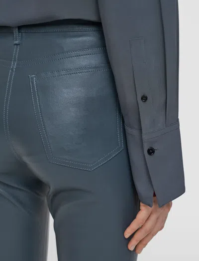 Joseph Duke Leather Stretch Trousers In Gray