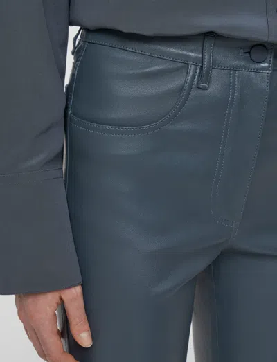 Joseph Duke Leather Stretch Trousers In Gray