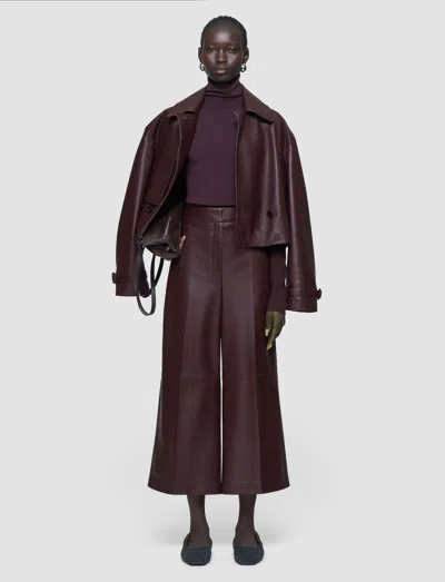 Joseph Thurlow Nappa Leather Trousers In Purple