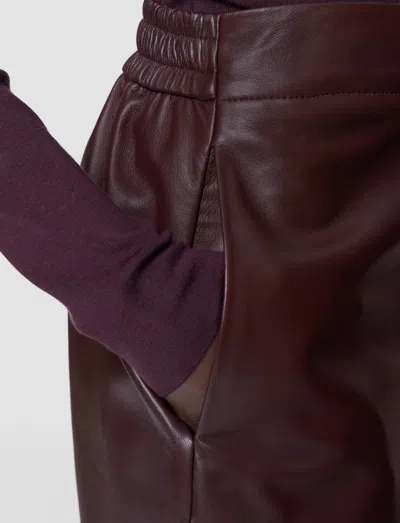 Joseph Thurlow Nappa Leather Trousers In Purple