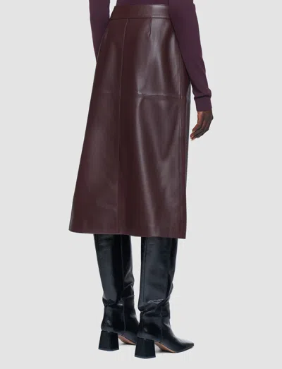 Joseph Panelled Wrap-effect Leather Midi Skirt In Purple