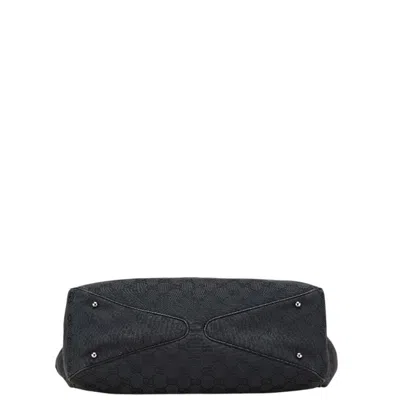 Pre-owned Gucci Black Canvas Leather Shoulder Bag Tote Bag ()