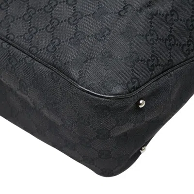 Pre-owned Gucci Black Canvas Leather Shoulder Bag Tote Bag ()