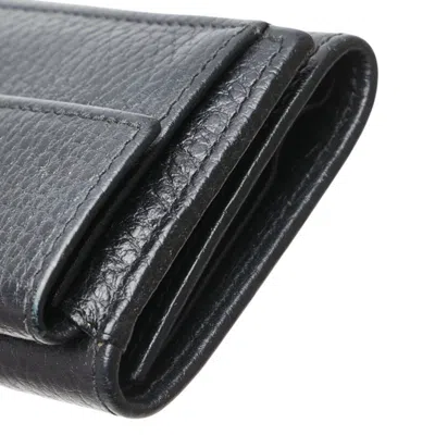 Pre-owned Gucci Black Leather Wallet (tri-fold) ()