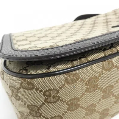 Pre-owned Gucci Gg Canvas Beige Brown Gg Canvas Leather Shoulder Bag ()