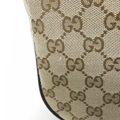 Pre-owned Gucci Gg Canvas Beige Brown Gg Canvas Leather Shoulder Bag ()
