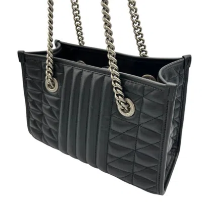 Pre-owned Gucci Gg Marmont Black Leather Tote Bag ()
