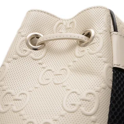 Pre-owned Gucci Ivory Leather Backpack ()