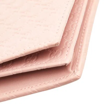 Pre-owned Gucci Pink Leather Chain/shoulder Wallet ()