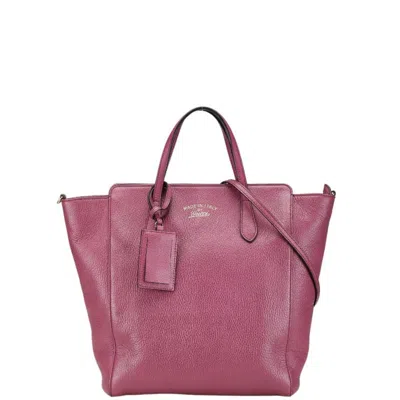 Pre-owned Gucci Purple Leather Handbag Shoulder Bag ()