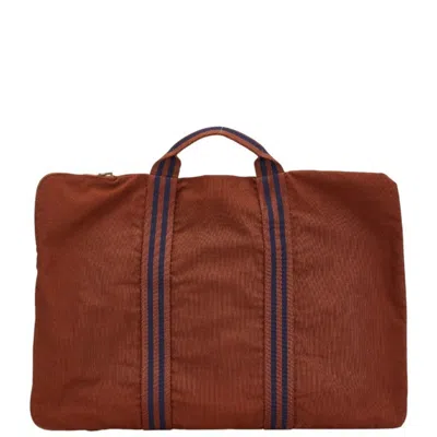 Pre-owned Hermes Brown Navy Canvas Document Case ()