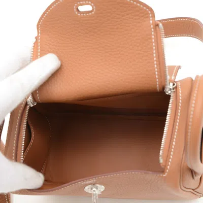 Pre-owned Hermes Brown Taurillon Clemence Leather Shoulder Bag ()