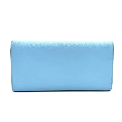 Pre-owned Hermes Celeste Light Blue Epsom Leather Coin Purse/coin Case ()