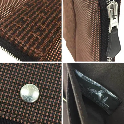 Pre-owned Hermes Her Line Brown Nylon Canvas Wallet (bi-fold) ()
