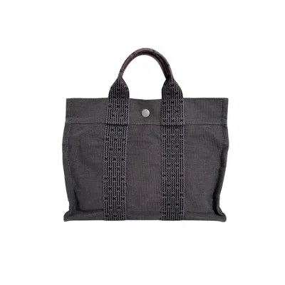Pre-owned Hermes Her Line Gray Canvas Tote Bag ()