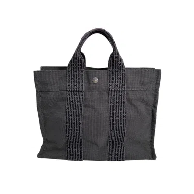 Pre-owned Hermes Her Line Gray Canvas Tote Bag ()