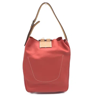 Pre-owned Hermes Red Color Taurillon Clemence Leather Swift Leather Shoulder Bag ()