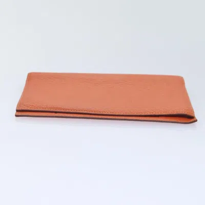 Pre-owned Hermes Hermès Vision Orange Leather Wallet  ()