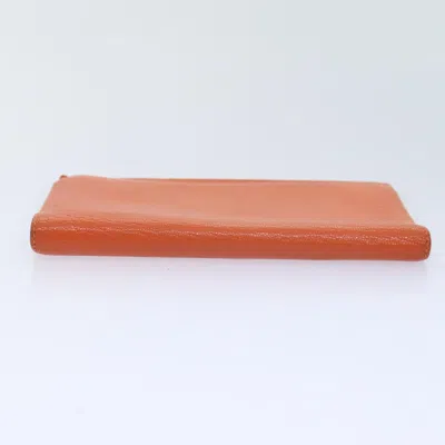 Pre-owned Hermes Hermès Vision Orange Leather Wallet  ()