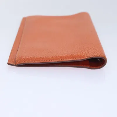 Pre-owned Hermes Hermès Vision Orange Leather Wallet  ()
