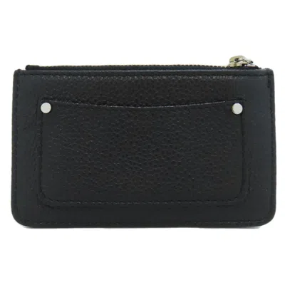 Pre-owned Jimmy Choo Black Leather Coin Purse/coin Case ()