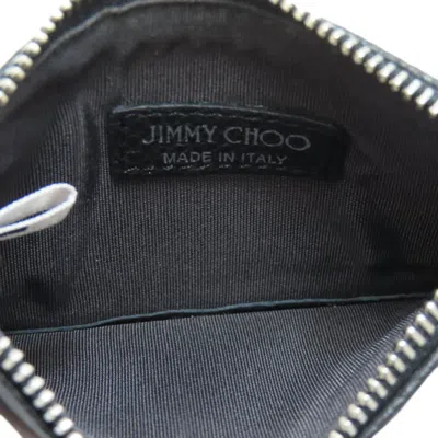 Pre-owned Jimmy Choo Black Leather Coin Purse/coin Case ()