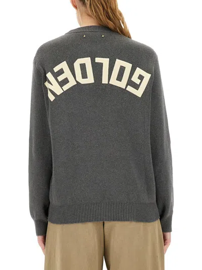 Golden Goose Deluxe Brand Charcoal Stretch Cotton Blend Dany Sweater In Gray