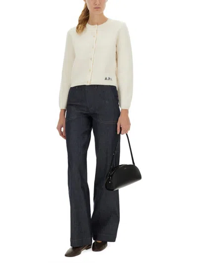 Apc A.p.c. Powder Merinos Sweater In White
