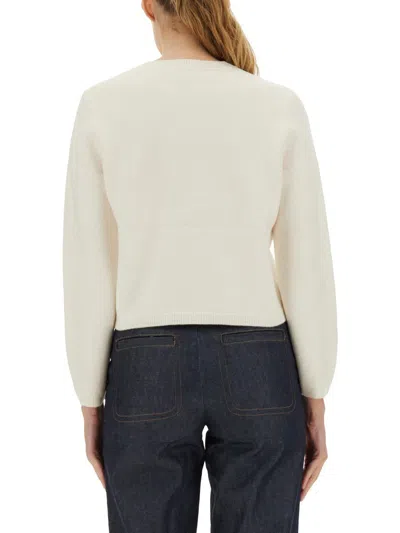 Apc A.p.c. Powder Merinos Sweater In White