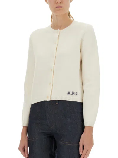 Apc A.p.c. Powder Merinos Sweater In White