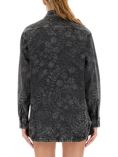 Golden Goose Journey Ollie Boyfriend Denim Button-up Shirt In Black