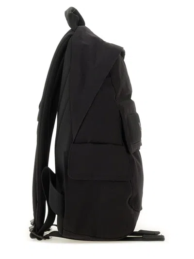 Y-3 Canvas Cotton Backpack With Pockets In Black
